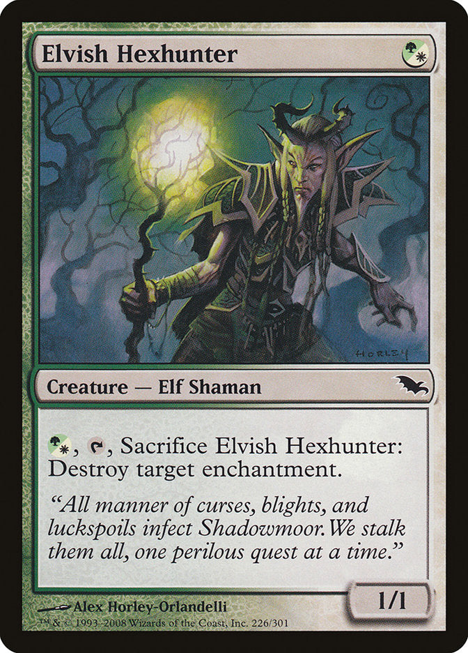 alpha vs beta mtg cards Elvish Hexhunter [Shadowmoor]