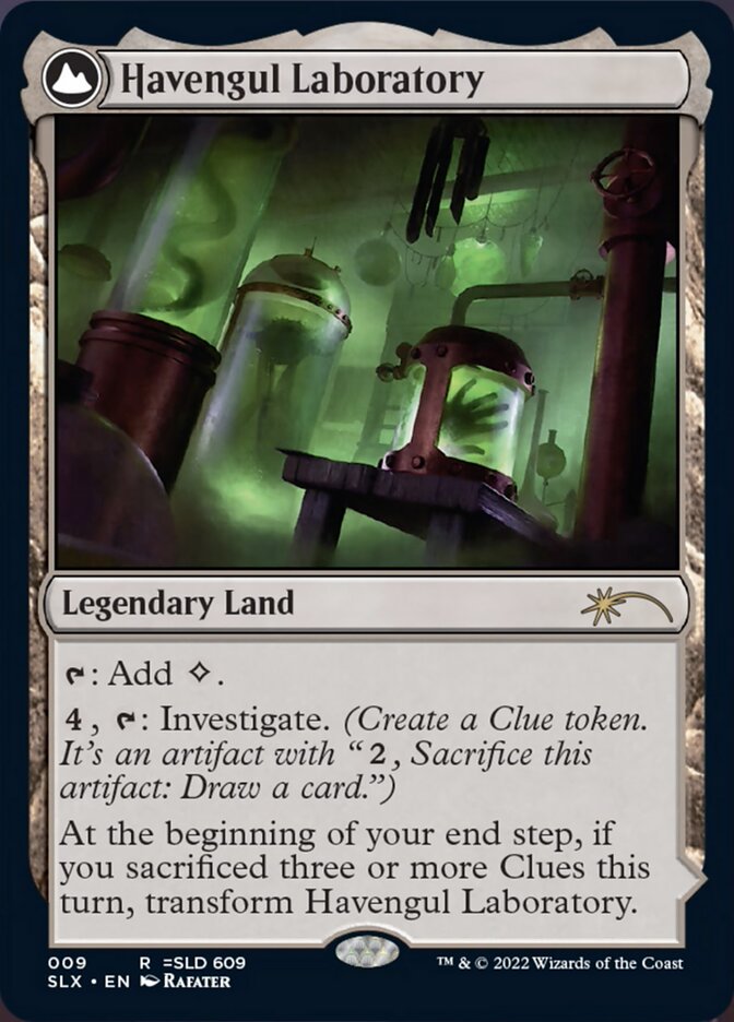 mtg investigate cards Havengul Laboratory // Havengul Mystery [Secret Lair: Universes Within