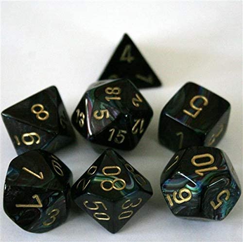 CHX 27499 Lustrous Shadow/Gold Polyhedral 7 Die Set