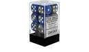 CHX 26623 Blue Steel/White Gemini 16mm d6 Dice Block (12 Dice)