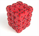 CHX 25814 Red/Black Opaque 12mm d6 Dice Block (36 Dice)