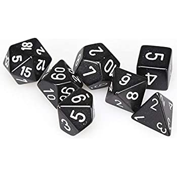 CHX 25408 Black/White Opaque 7 Polyhedral Die Set