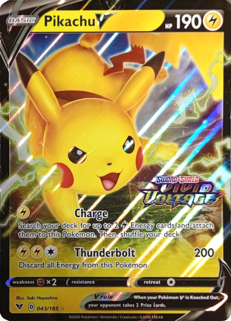 pokemon big pikachu card Pikachu V (043/185) (Vivid Voltage Stamp) [Sword & Shield: Vivid Volta