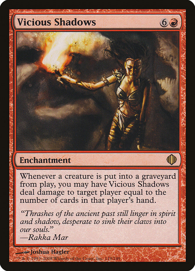 mtg deals damage equal to cards in hand Vicious Shadows [Shards of Alara]