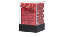 CHX 25804 Red / White Opaque 12mm d6 Dice Block (36 Dice)
