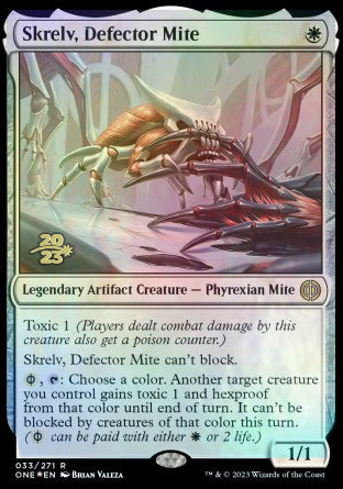 mtg mite cards Phyrexian (012) // Phyrexian Beast Double-Sided Token [Phyrexia Pair with Prismatic Defender Holographic Card Sleeves or Perfect Fits for an extra Skrelv, Defector Mite [Phyrexia: All