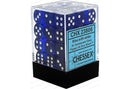 CHX 23806 Blue/White Translucent 12mm d6 Dice Block (36 Dice)