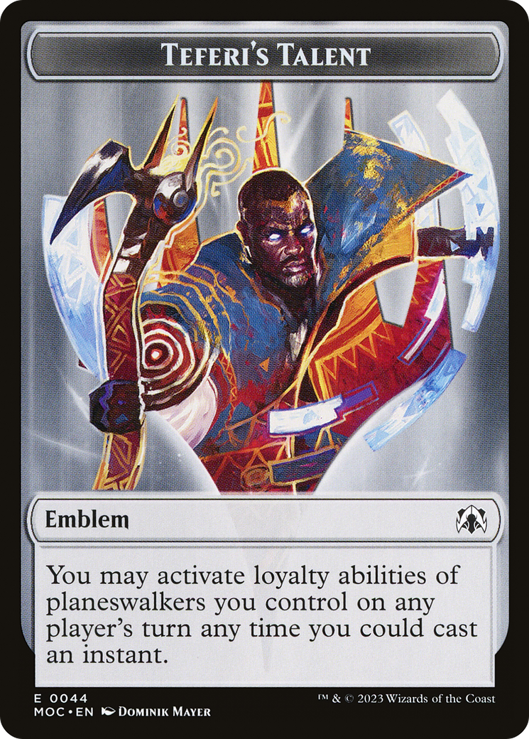 Elemental (02) // Teferi's Talent Emblem Double-Sided Token [March of the Machine Commander Tokens]