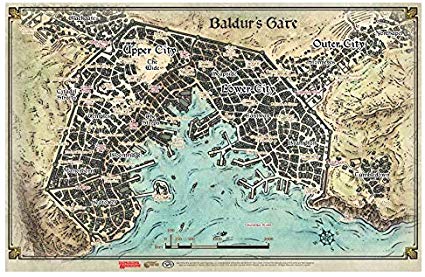 D&D 5E: Baldur's Gate Vinyl Map