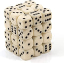 CHX 25800 Ivory / Black Opaque 12mm d6 Dice Block (36 Dice)