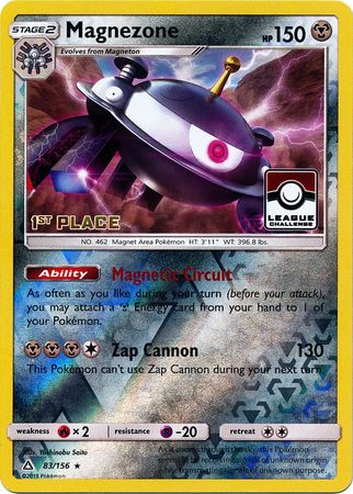 magnezone pokemon card Magnezone (83/156) (League Promo 1st Place) [Sun & Moon: Ultra Prism]