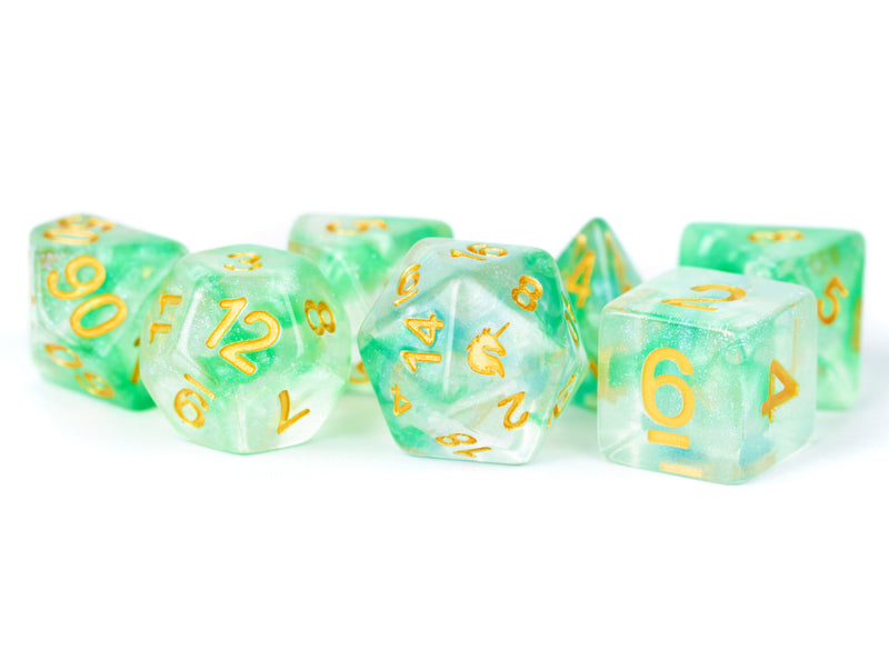 MET709 MDG Resin Poly Dice Set: Unicorn - Icy Everglades