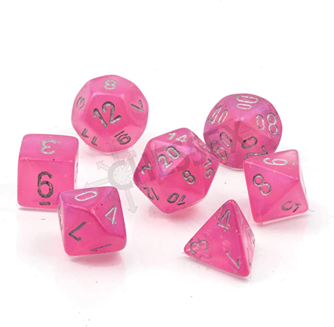CHX 27584 Borealis Pink/Silver Polyhedral 7-Die Set