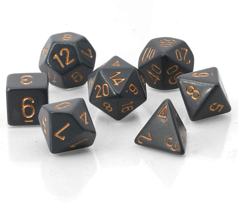CHX 25420 Dark Grey/Copper Opaque 7 Polyhedral Die Set