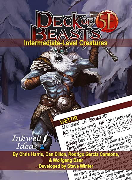 D&D 5E: Deck of Beasts Intermediate Level Creatures (Tome of Beasts)
