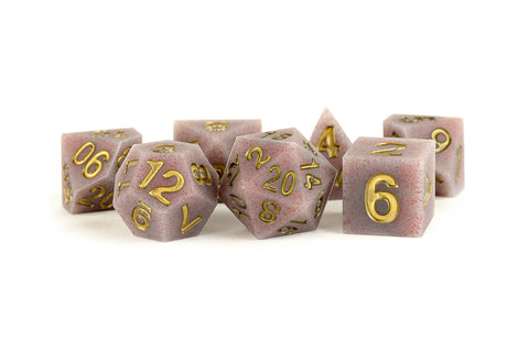MET781 MDG Sharp Edge Silicone Rubber Dice Set: Volcanic Soot