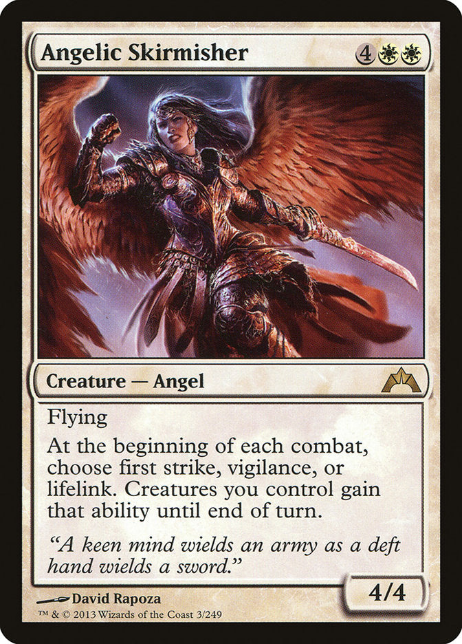 mtg cards that give first strike Angelic Skirmisher [Gatecrash]