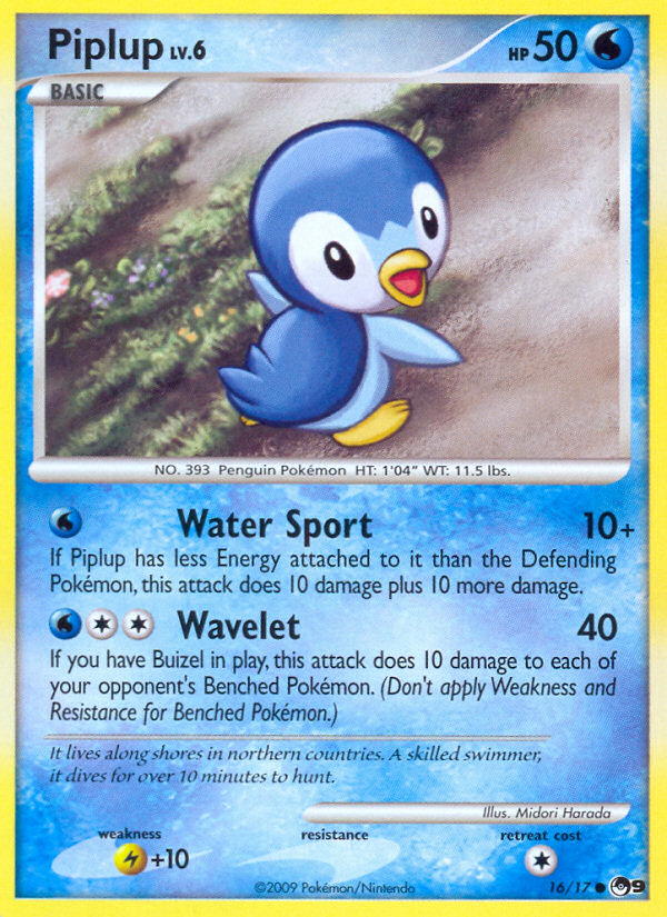 piplup pokemon card Piplup (16/17) [POP Series 9]