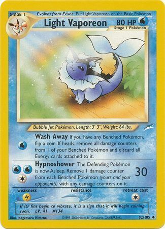 vaporeon pokemon card value Extra Water Energy after the 2nd doesnt count. Vaporeon Card Prices & Value