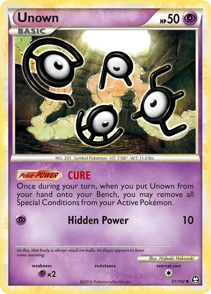 unown pokemon card Unown (51/102) [HeartGold & SoulSilver: Triumphant]