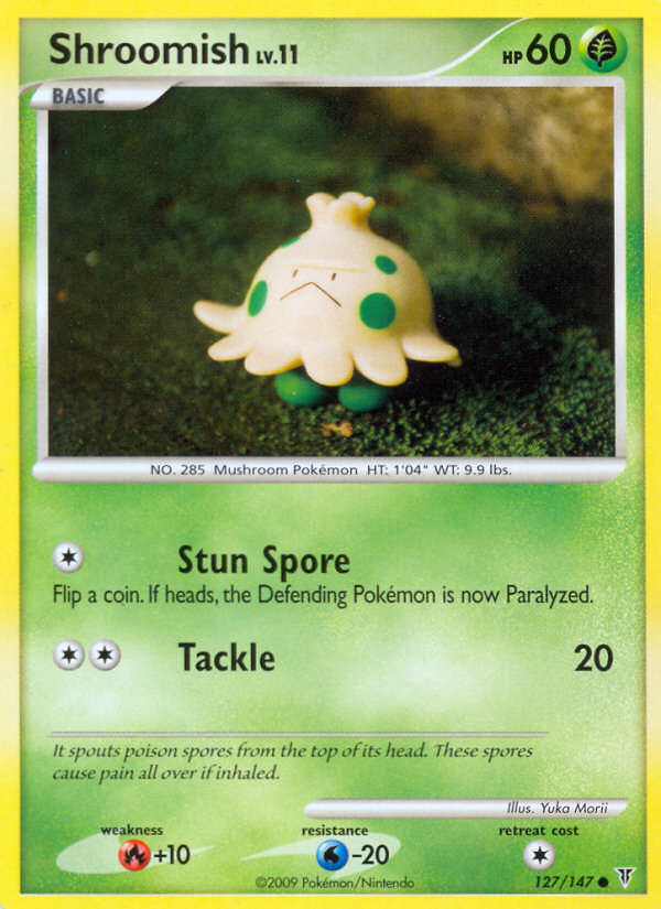 pokemon card shroomish (127/147) [Platinum: Supreme Victors] the Defending Pokemon is Ruby Steel Starter Deck Card | Set | Rating:Misty | Gym Heroes | 8 Standard Size