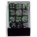 CHX 26845 Black Grey/Green Gemini 12mm d6 Dice Block (36 Dice)