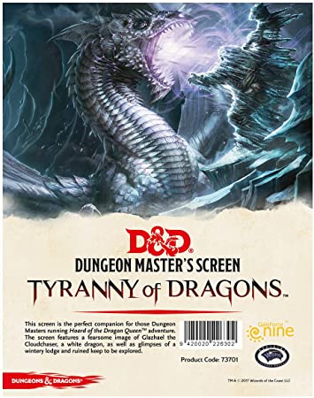 D&D 5E: Tyranny of Dragons DM Screen