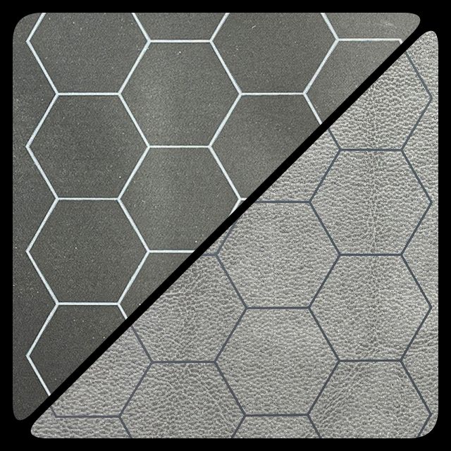 CHX 96680 Battlemat: Two-Color Vinyl Game Mat - Black Grey 1" Hex Pattern