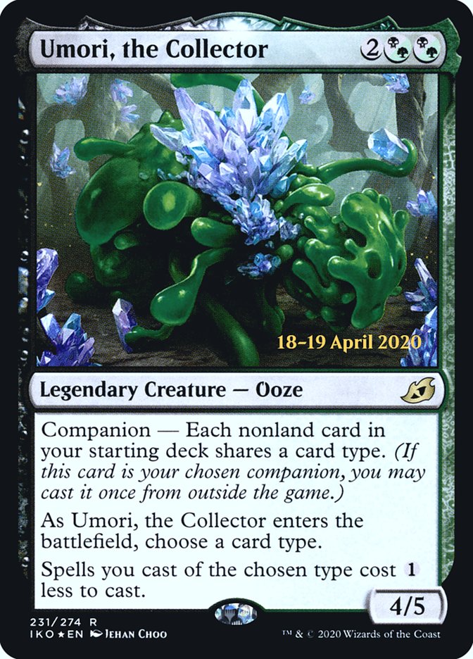 mtg flower cards Umori, the Collector [Ikoria: Lair of Behemoths Prerelease Promos]