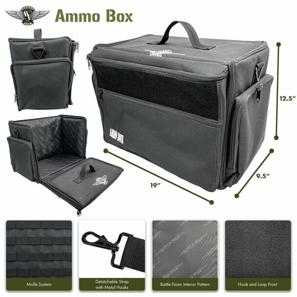 Battle Foam Ammo Box Bag with Magna Rack Slider Load Out BF-AMMOBB-MRSML Black