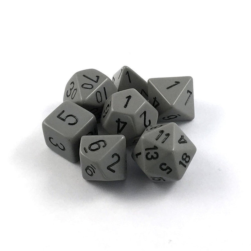 CHX 25410 Dark Grey / Black Opaque 7 Polyhedral Die Set