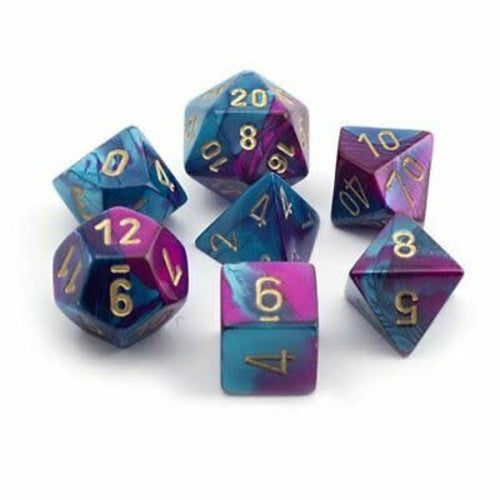 CHX 20649 Gemini Purple-Teal/Gold Mini-Polyhedral 7-Die Set