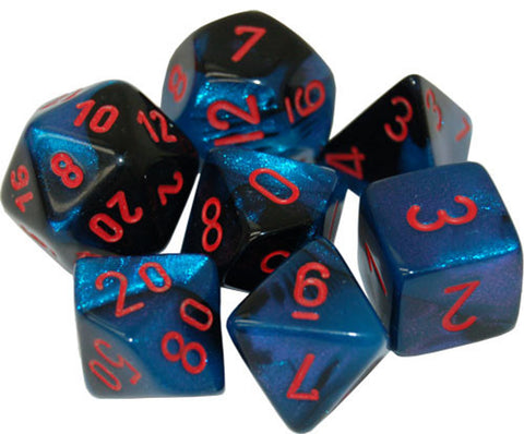 CHX 20658 Gemini Black-Starlight/Red Mini-Polyhedral 7-Die Set
