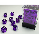 CHX 23807 Purple/White Translucent 12mm d6 Dice Block (36 Dice)