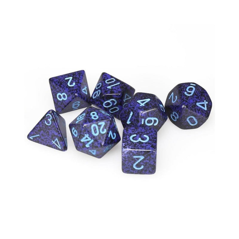 CHX 25307 Cobalt Speckled Polyhedral 7 Die Set