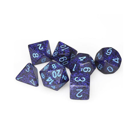 CHX 25307 Cobalt Speckled Polyhedral 7 Die Set