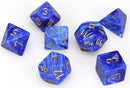 CHX 27436 Blue/Gold Vortex Polyhedral 7 Die Set