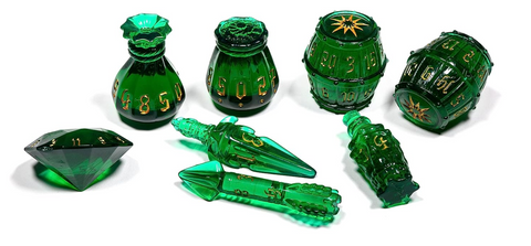 PHD2321 The Rogue 8 Dice Set - Emerald Emissary