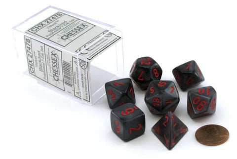 CHX 27478 Black/Red Velvet Polyhedral 7 Die Set