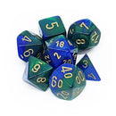 CHX 26436 Blue Green/Gold Gemini Polyhedral 7 Die Set