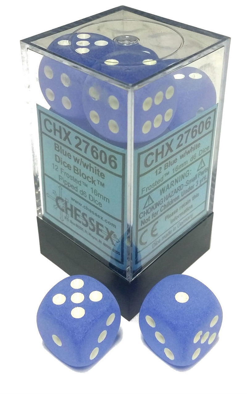 CHX 27606 Frosted: Blue/White d6 (12)