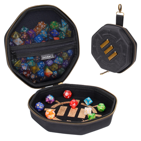 Enhance Gaming: Dice Case and Tray - Black