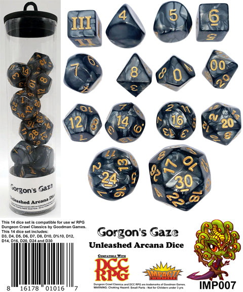 DCC RPG Dice: Unleashed Arcana Dice - Gorgon's Gaze IMP007