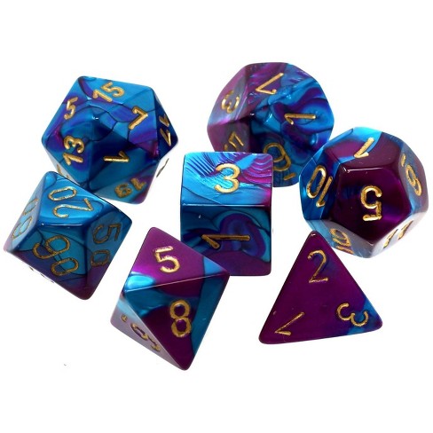 CHX 26449 Purple Teal / Gold Gemini Polyhedral 7 Die Set