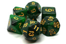 OSDRPG-119 RPG Dice Set: Galaxy - Green & Black