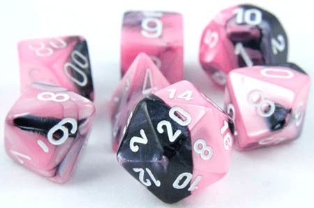 CHX 26430 Black Pink/White Gemini Polyhedral 7 Die Set