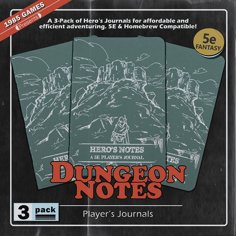 Dungeon Notes Hero's Journals 3 Pack - Green