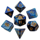MET422 MDG Mini Polyhedral Dice Set: Blue/Light Blue w/Gold Numbers