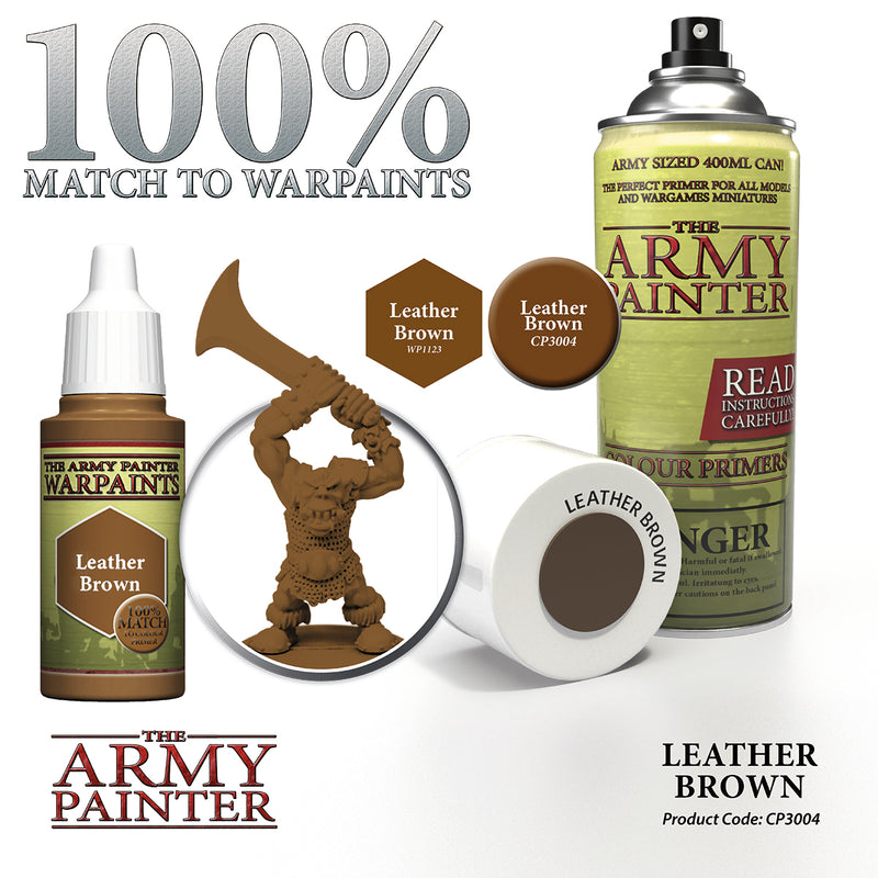 Army Painter Color Primer: Leather Brown (400 ml)