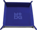 MET532 MDG Velvet Folding Dice Tray with Leather Backing: 10"x10" - Blue